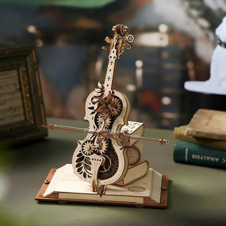 Magic Cello Mechanical Music Box 3D Wooden Puzzle