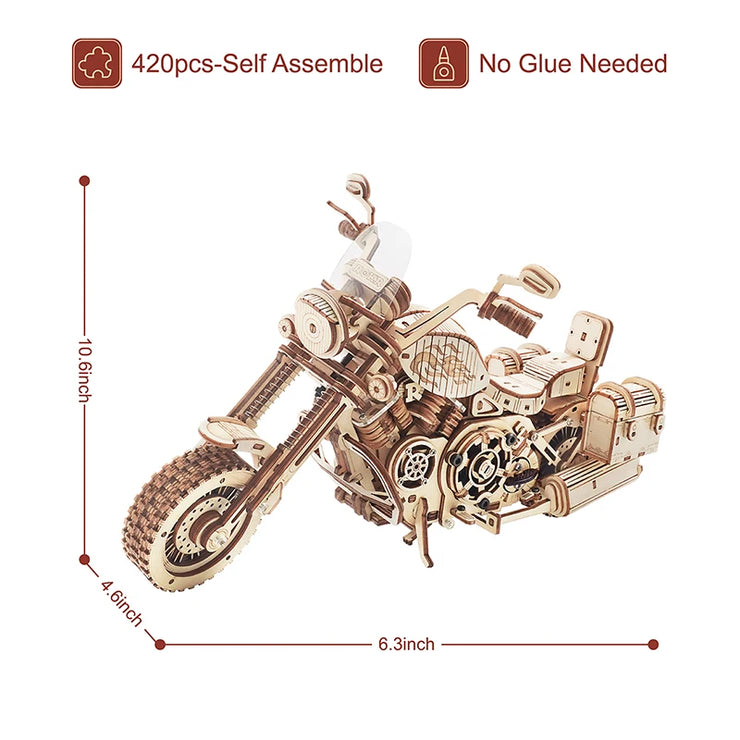 Cruiser Motorcycle LK504 3D Wooden Puzzle