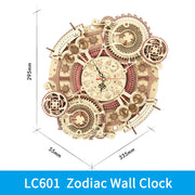 Zodiac Wall Clock Mechanical Time Art Engine LC601