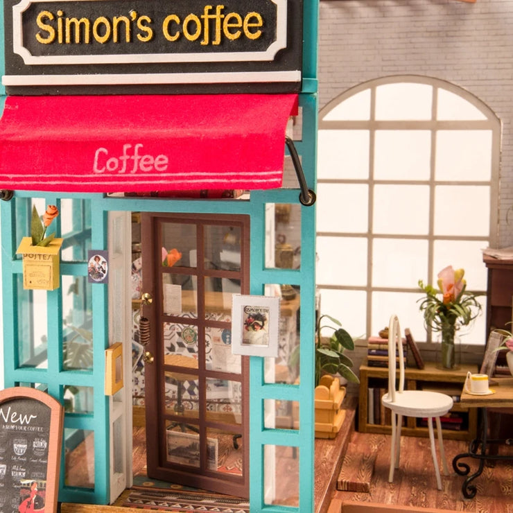 Simon's Coffee Shop DIY Miniature Dollhouse Kit DG109