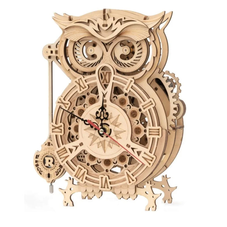 Owl Clock Mechanical Gears 3D Wooden Puzzle LK503