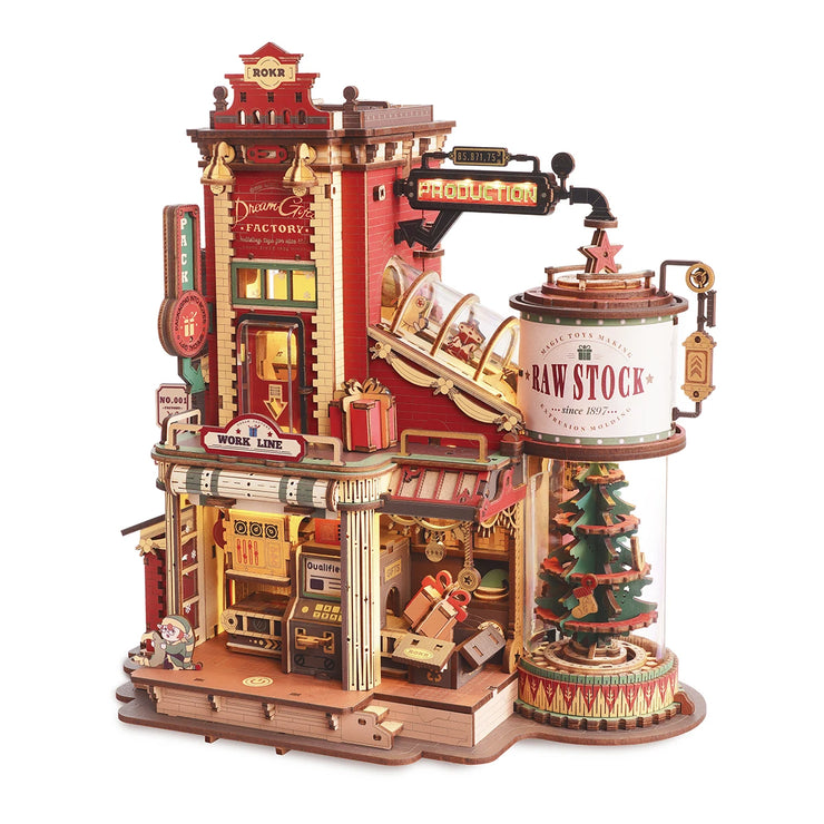 Christmas Dream Gift Factory Wooden Music Box EAB01