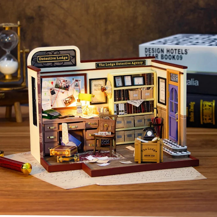 Detective Agency of Lodge DIY Wooden Doll House