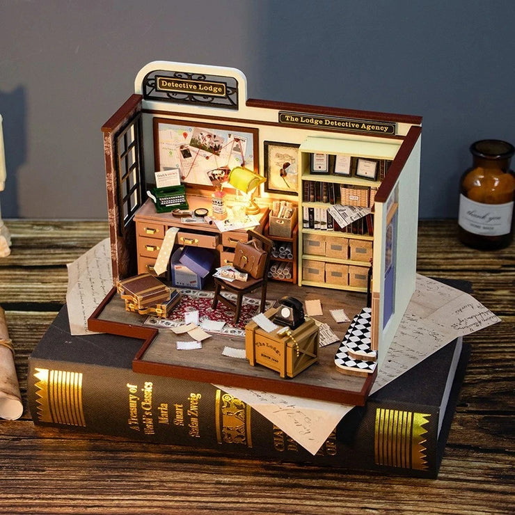 Detective Agency of Lodge DIY Wooden Doll House