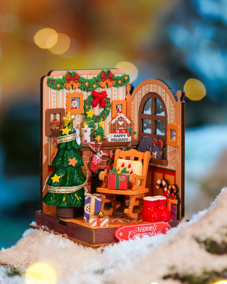 Cocoa Shop, Christmas Fireplace, Christmas House 3D DIY Wooden Puzzle