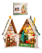 Cocoa Shop, Christmas Fireplace, Christmas House 3D DIY Wooden Puzzle