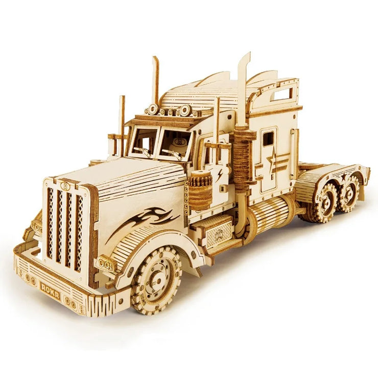 Prime Steam Express Train, Army Jeep, Grand Prix Car & Heavy Truck 3D Wooden Puzzles