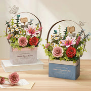 Wooden Flower Basket DIY 3D Puzzle TW03H