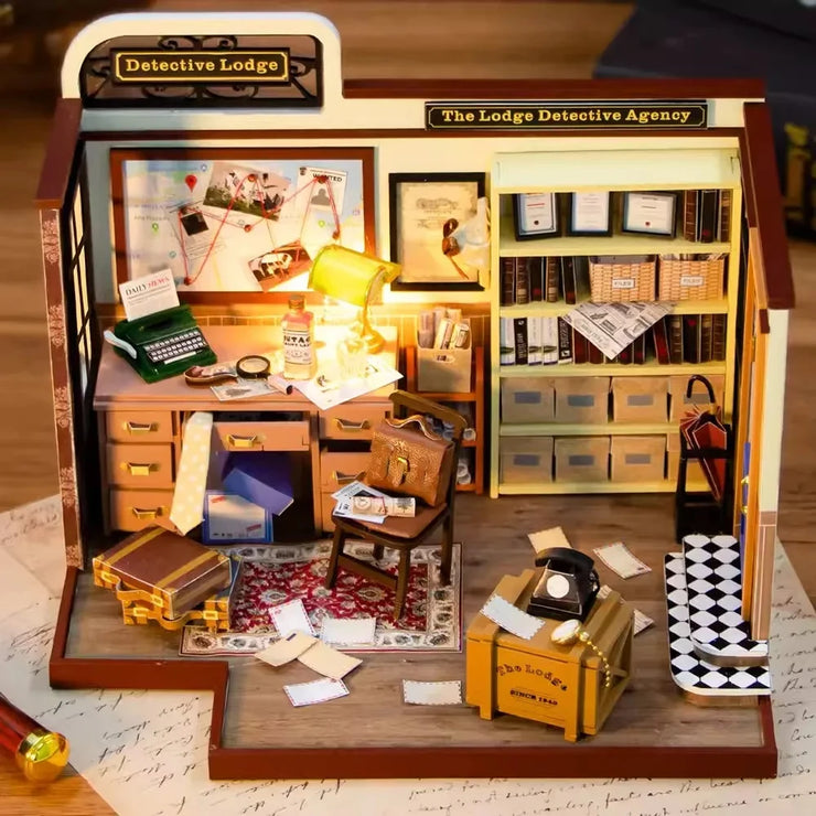 Detective Agency of Lodge DIY Wooden Doll House