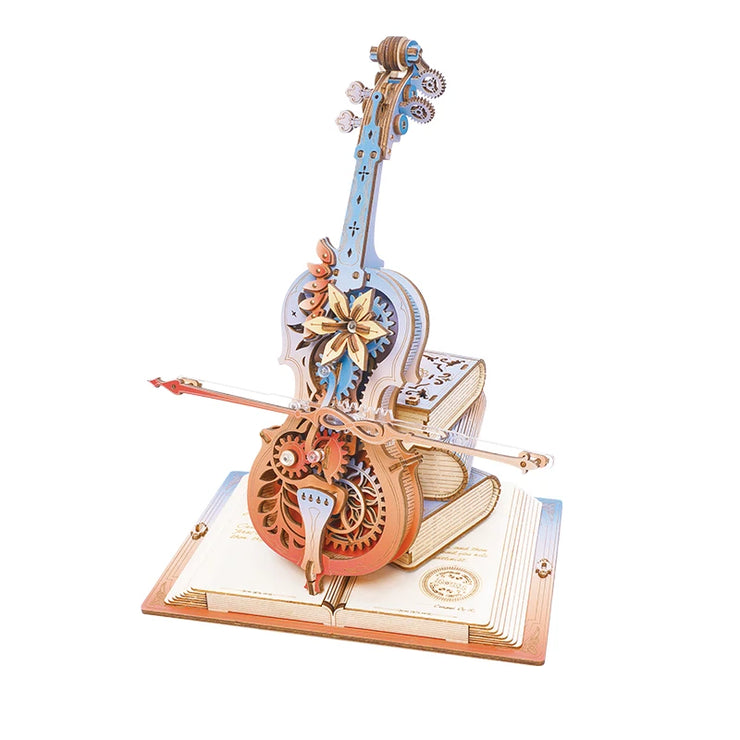 Colorful Symphony of Gorgeous Dreams Mechanical Music Box 3D Wooden Puzzle AMK63M