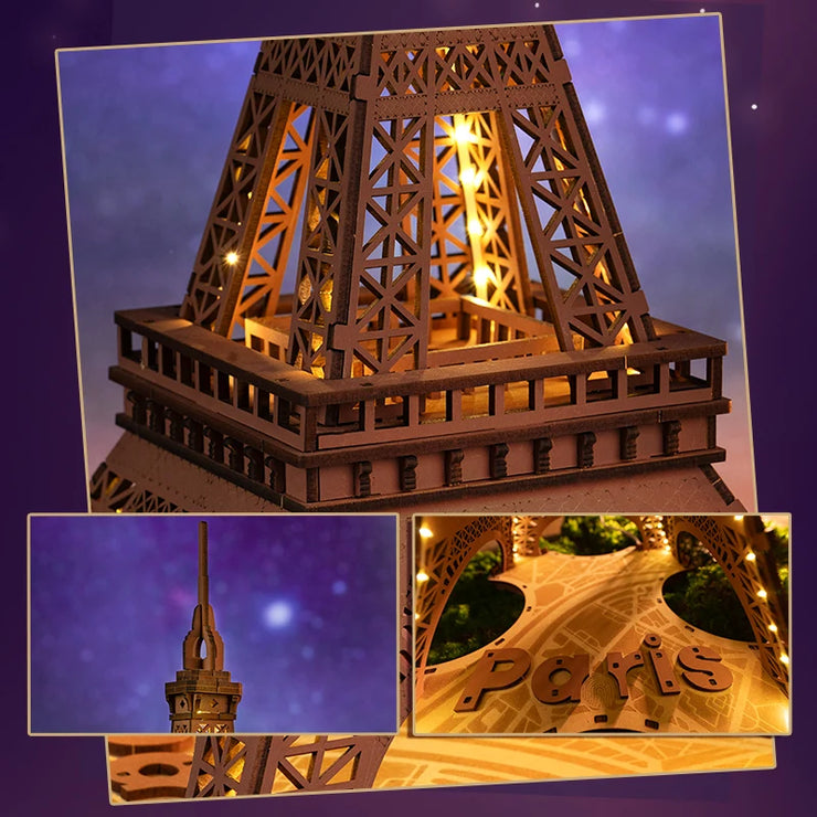 Night of the Eiffel Tower 3D Wooden Puzzle TGL01