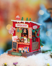 Cocoa Shop, Christmas Fireplace, Christmas House 3D DIY Wooden Puzzle