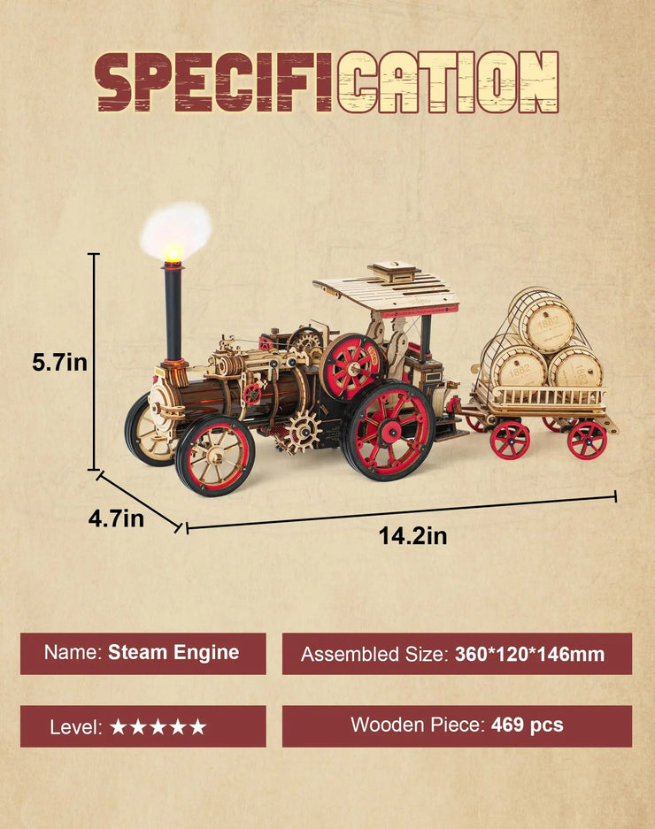 Tractor Locomotive Model 3D Wooden Puzzle