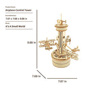 Airplane Control Tower Mechanical Music Box AMK41