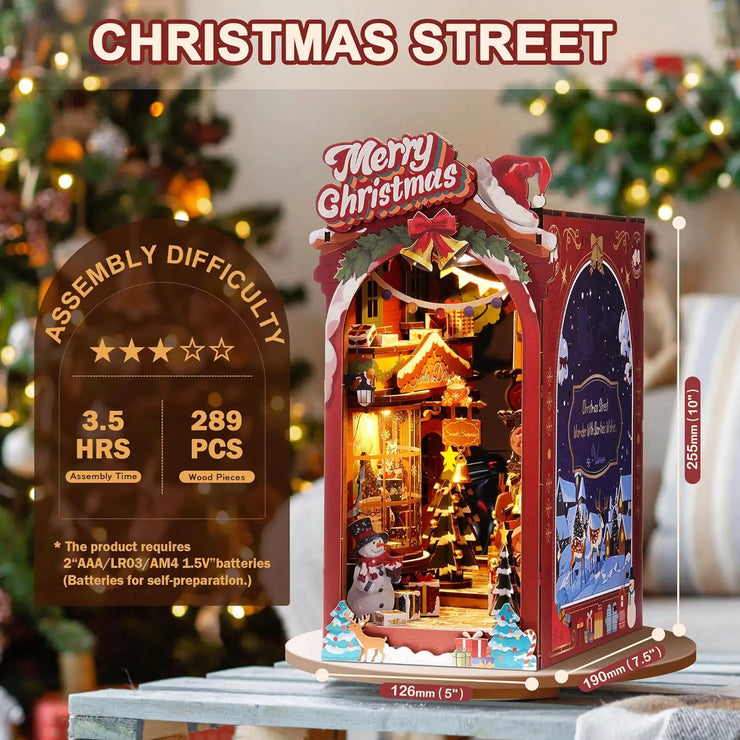 Christmas Street & Christmas House DIY Book Nook