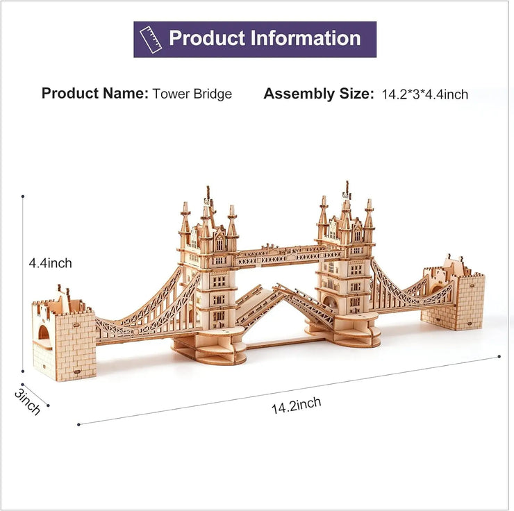 Tower Bridge & Big Ben with Lights 3D Wooden Puzzle TG412