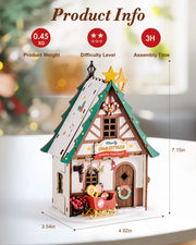 Cocoa Shop, Christmas Fireplace, Christmas House 3D DIY Wooden Puzzle