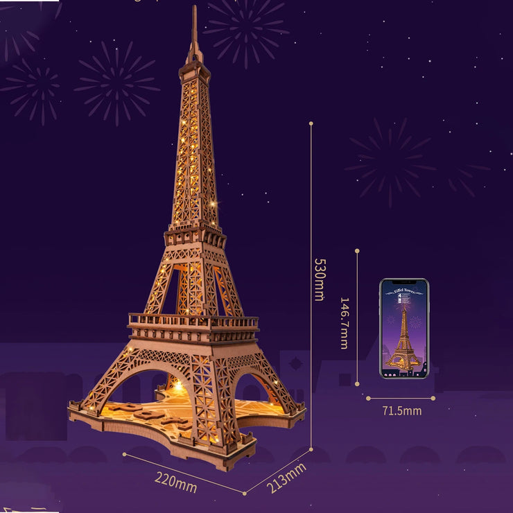 Night of the Eiffel Tower 3D Wooden Puzzle TGL01