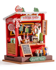 Cocoa Shop, Christmas Fireplace, Christmas House 3D DIY Wooden Puzzle