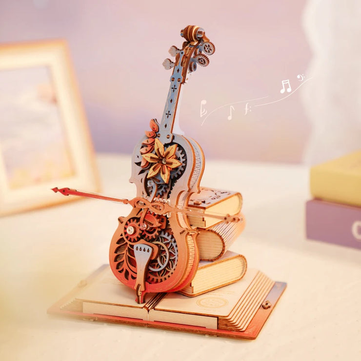 Colorful Symphony of Gorgeous Dreams Mechanical Music Box 3D Wooden Puzzle AMK63M