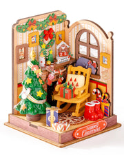 Cocoa Shop, Christmas Fireplace, Christmas House 3D DIY Wooden Puzzle