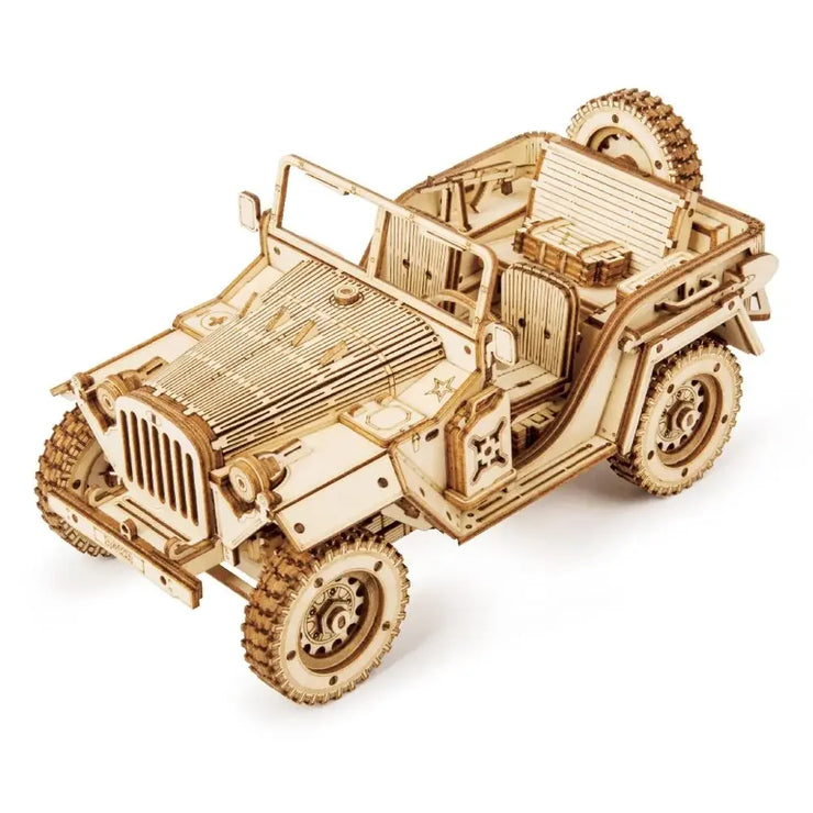 Prime Steam Express Train, Army Jeep, Grand Prix Car & Heavy Truck 3D Wooden Puzzles