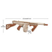 Thompson Submachine Toy Gun 3D Wooden Puzzle LQB01