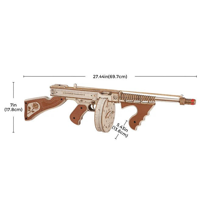 Thompson Submachine Toy Gun 3D Wooden Puzzle LQB01