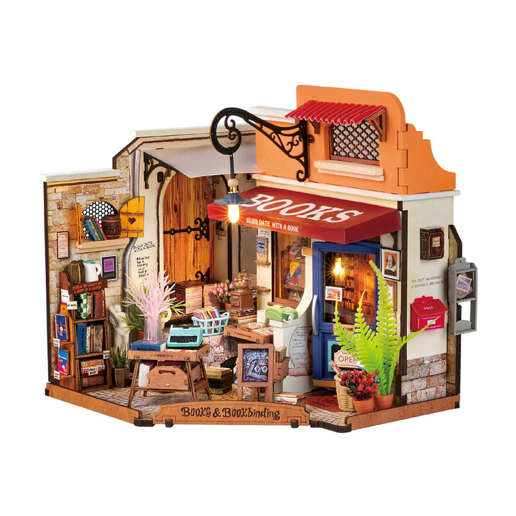 Corner Bookstore DIY Miniature House Kit DG164