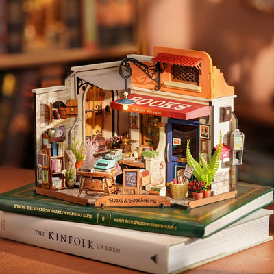 Corner Bookstore DIY Miniature House Kit DG164