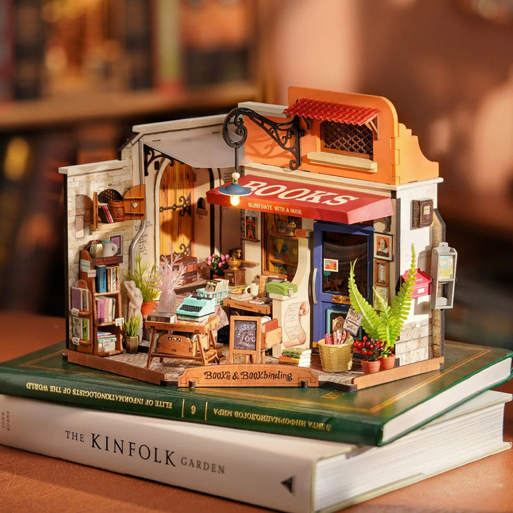 Corner Bookstore DIY Miniature House Kit DG164