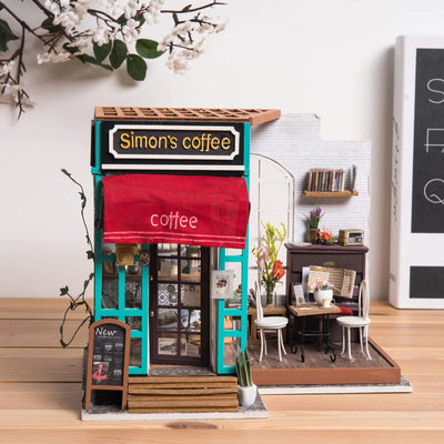 Simon's Coffee Shop DIY Miniature Dollhouse Kit DG109