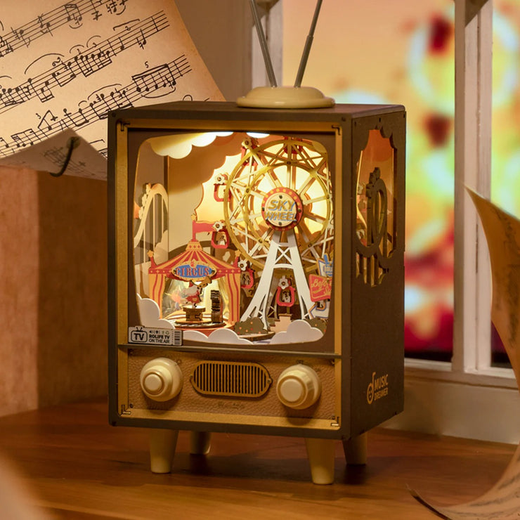 Sunset Carnival DIY Music Box 3D Wooden Puzzle AMT01