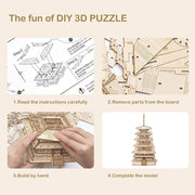 DIY Five-storied Pagoda 3D Wooden Puzzle TGN02