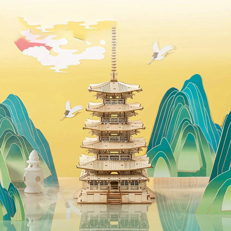 DIY Five-storied Pagoda 3D Wooden Puzzle TGN02