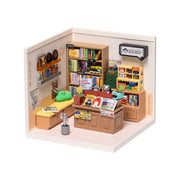 Super Creator Double Joy Bubble Tea, Golden Wheat Bakery, Fascinating Book Store Plastic DIY Miniature House Kits