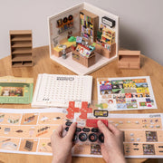 Super Creator Double Joy Bubble Tea, Golden Wheat Bakery, Fascinating Book Store Plastic DIY Miniature House Kits