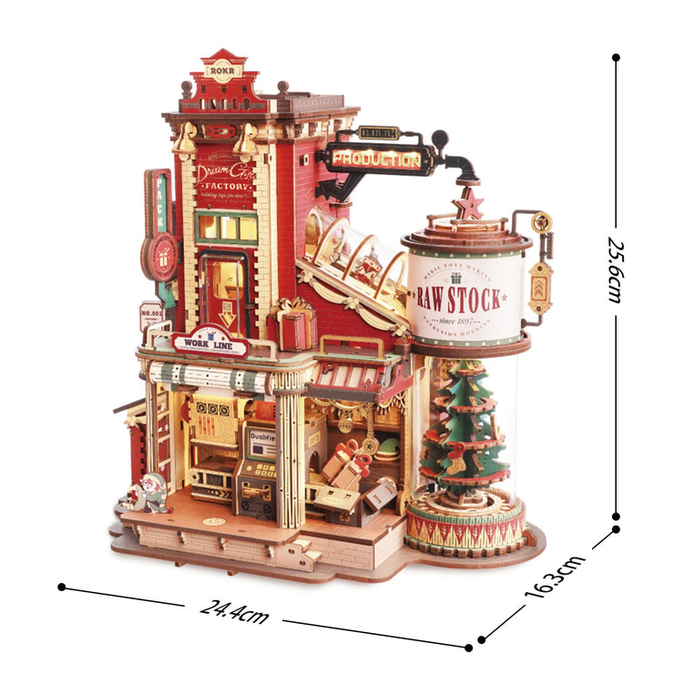 Christmas Dream Gift Factory Wooden Music Box EAB01