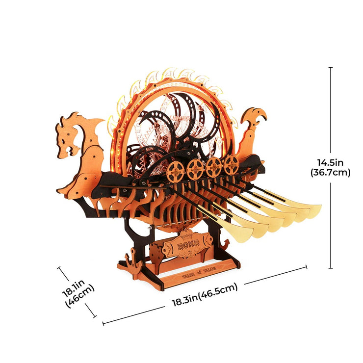 Viking Dragon Ship Mechanical 3D Wooden Puzzle LK802