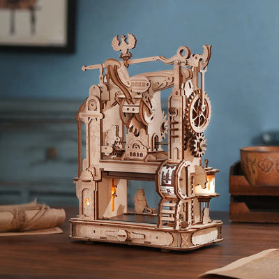 Classic Printing Press Mechanical 3D Wooden Puzzle LK602