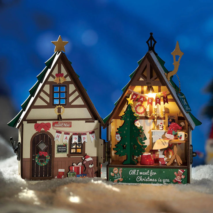 Twinkling Christmas House DIY Miniature House DS036