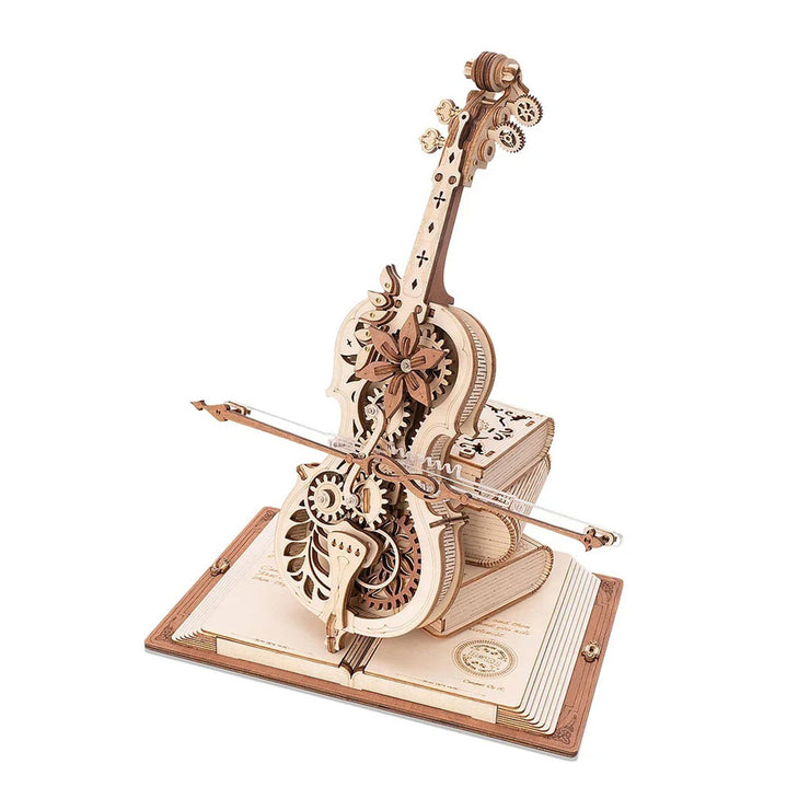 Magic Cello Mechanical Music Box 3D Wooden Puzzle